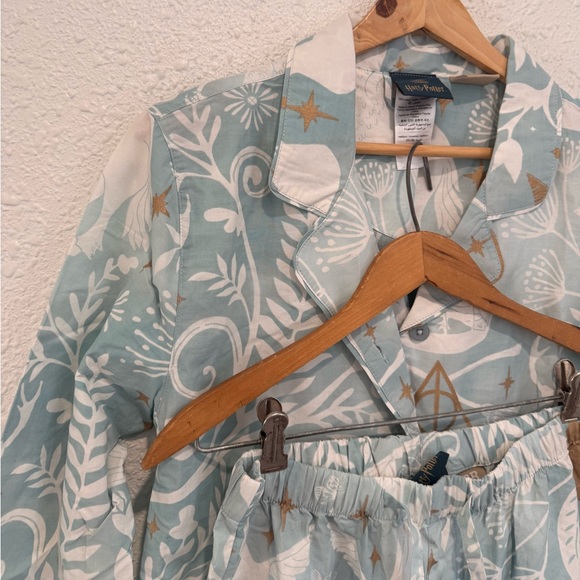 Pottery Barn Teen Harry Potter Magical blue Damask Pajama Set Size Medium - Picture 7 of 10